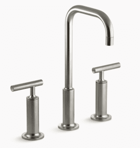 Kohler purist widespread in Brushed Nickel detail view