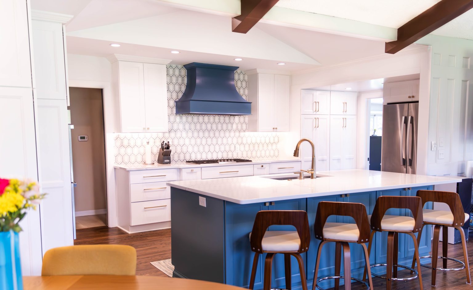 Blue island installed by kitchen remodeler in Ottawa Hills